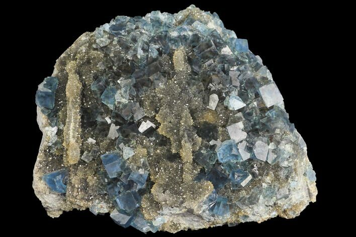 Blue Cubic Fluorite on Smoky Quartz - China #147107